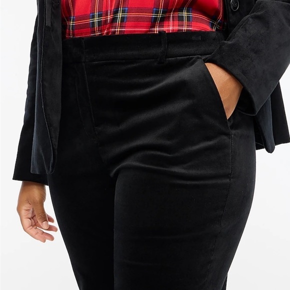 J Crew Factory Petite Velvet Kallie pant in black plus size 14P NWT BU805 - Picture 3 of 12